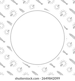 school frame. doodle education circle frame. hand drawn school and education frame background. school background