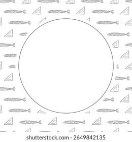 Schulrahmen. doodle Bildung Kreis Rahmen. handgezeichneter Hintergrund für Schule und Bildungsrahmen. Schulhintergrund