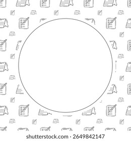 quadro da escola. quadro do círculo de educação de doodle. plano de fundo do quadro da escola desenhado à mão e da educação. plano de fundo da escola