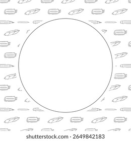 quadro da escola. quadro do círculo de educação de doodle. plano de fundo do quadro da escola desenhado à mão e da educação. plano de fundo da escola