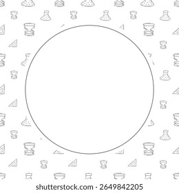 Schulrahmen. doodle Bildung Kreis Rahmen. handgezeichneter Hintergrund für Schule und Bildungsrahmen. Schulhintergrund