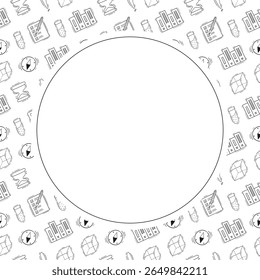 Marco de la escuela. marco del círculo de la educación del doodle. fondo dibujado a mano del marco de la escuela y de la educación