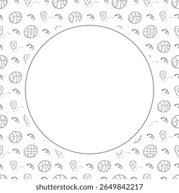 Marco de la escuela. marco del círculo de la educación del doodle. fondo dibujado a mano del marco de la escuela y de la educación