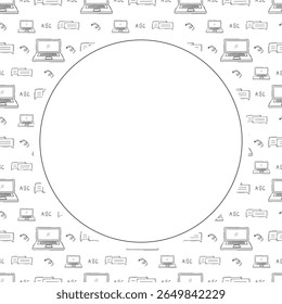 Schulrahmen. doodle Bildung Kreis Rahmen. handgezeichneter Hintergrund für Schule und Bildungsrahmen. Schulhintergrund