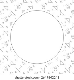 Schulrahmen. doodle Bildung Kreis Rahmen. handgezeichneter Hintergrund für Schule und Bildungsrahmen. Schulhintergrund