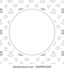 school frame. doodle education circle frame. hand drawn school and education frame background. school background