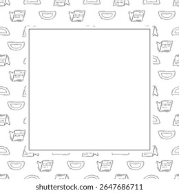 school frame. doodle education square frame. hand drawn school and education frame background. school background