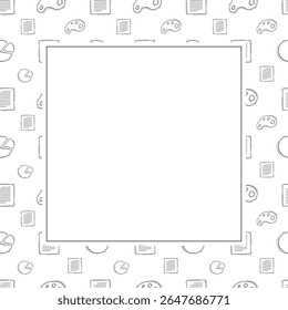 school frame. doodle education square frame. hand drawn school and education frame background. school background