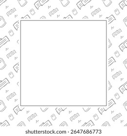 moldura da escola. moldura quadrada da educação do doodle. plano de fundo da moldura da escola desenhada à mão e da educação. plano de fundo da escola