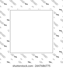 school frame. doodle education square frame. hand drawn school and education frame background. school background
