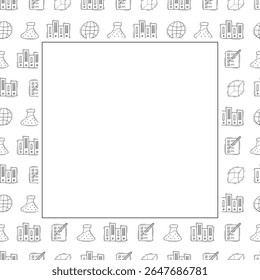 moldura da escola. moldura quadrada da educação do doodle. plano de fundo da moldura da escola desenhada à mão e da educação. plano de fundo da escola