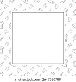 school frame. doodle education square frame. hand drawn school and education frame background. school background