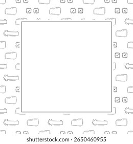 school frame. doodle education square frame. hand drawn school and education frame background. school background