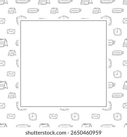 Marco de la escuela. Doodle marco cuadrado de la educación. Fondo dibujado a mano de la escuela y del marco de la educación
