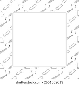 school frame. doodle education square frame. hand drawn school and education frame background. school background