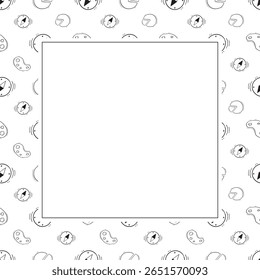 moldura da escola. moldura quadrada da educação do doodle. plano de fundo da moldura da escola desenhada à mão e da educação. plano de fundo da escola