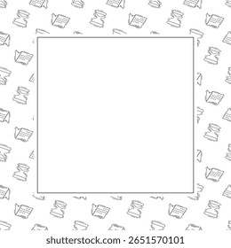 school frame. doodle education square frame. hand drawn school and education frame background. school background