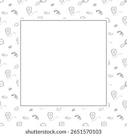 Schulrahmen. doodle Bildung Quadrat Rahmen. handgezeichneter Hintergrund für Schule und Bildungsrahmen. Schulhintergrund