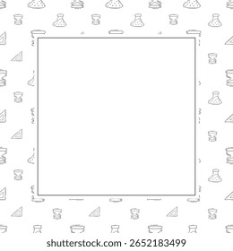 school frame. doodle education square frame. hand drawn school and education frame background. school background