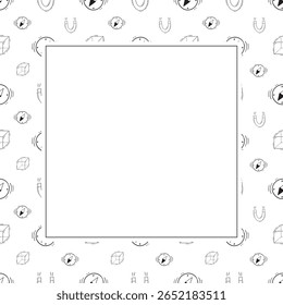 Schulrahmen. doodle Bildung Quadrat Rahmen. handgezeichneter Hintergrund für Schule und Bildungsrahmen. Schulhintergrund