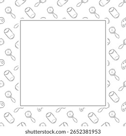 school frame. doodle education square frame. hand drawn school and education frame background. school background
