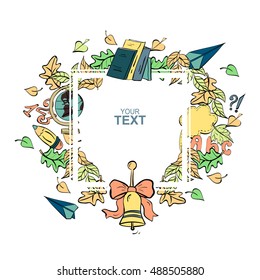School frame. Vector illustration hand drawn