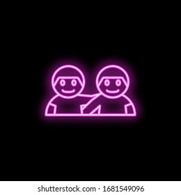 School friends neon icon. Simple thin line, outline vector of school icons for ui and ux, website or mobile application