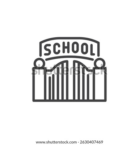 School gate line icon. linear style sign for mobile concept and web design. School gate outline vector icon. Symbol, logo illustration. Vector graphics
