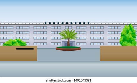 School gate. Vector illustration design. Use scenes in animation and comics.
