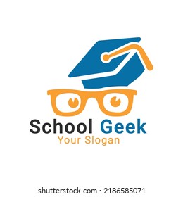 School Geek logo, Social Geek Logo, Geek logo template