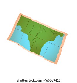 School geographic map. Travel concept isolated on white. Tourism, vacation, trip, journey, tour, adventure sign. Vector illustration of map.