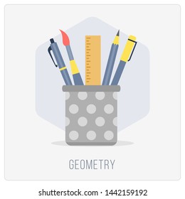 School and Geometry Icon Concept