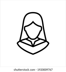 Diseño de símbolo vectorial de avatar de chica escolar