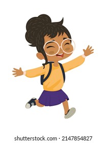 school girl with backpack icon