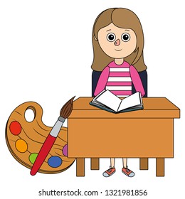 school girl cartoon