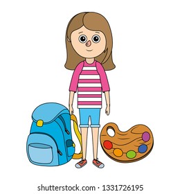 school girl cartoon