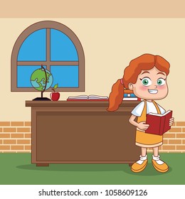 School girl in classroom