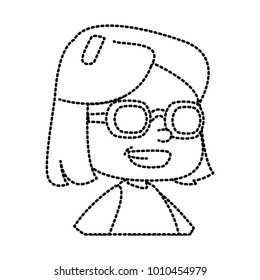 School girl with glasses cartoon
