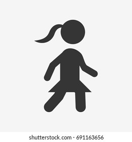 School girl icon illustration isolated vector sign symbol