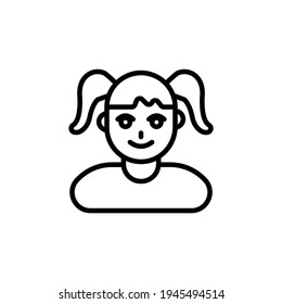School Girl icon in vector. Logotype