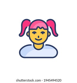 School Girl icon in vector. Logotype
