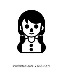 School Girl icon in vector. Logotype
