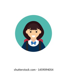 School  girl icons.  Back to school concept. Vector illustration.