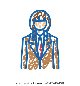 school girl japanese doodle icon sketch vector. school girl japanese sign. isolated symbol illustration