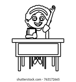 School girl on desk