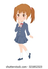 school girl pose