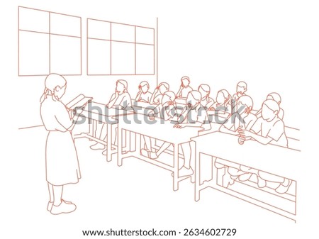 school Girl reading in front of class school Girl reading in front of class