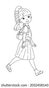 1,062 Going To School Girl Sketch Images, Stock Photos & Vectors ...