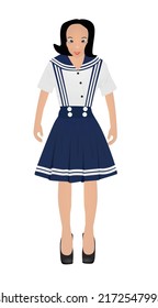 Escolar con uniforme. vector