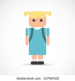 School girl - vector illustration